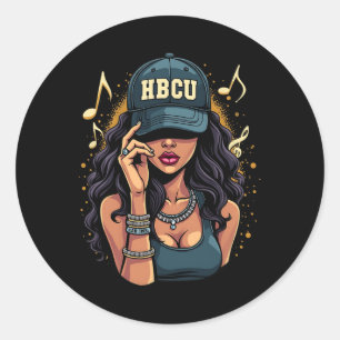 Mooie zwarte vrouwen HBCU zwarte geschiedenis maan Ronde Sticker