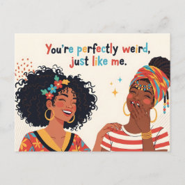 Mooie zwarte vrouwen lachen vriendelijk briefkaart