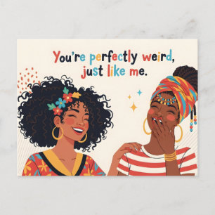 Mooie zwarte vrouwen lachen vriendelijk briefkaart