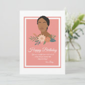 Mooie zwarte vrouwenkaart (Staand voorkant)