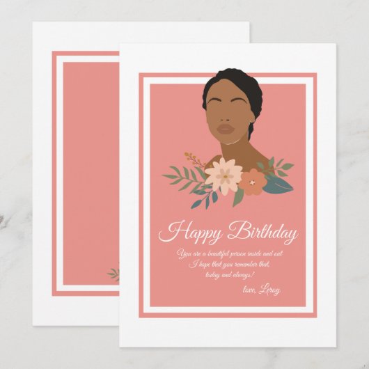 Mooie zwarte vrouwenkaart (Voorkant / Achterkant)