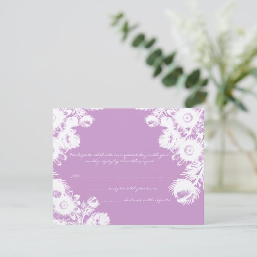 Mooie  zwarte-weduwenkaart RSVP-kaart Kaart (Staand voorkant)