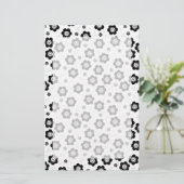 Mooie zwarte witte bloemen Kantoorartikelen Briefpapier (Staand voorkant)