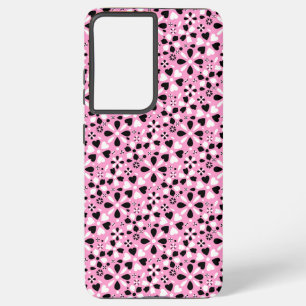 Mooie zwarte witte bloemen samsung galaxy hoesje