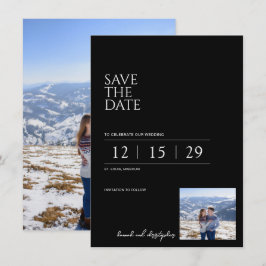 Mooie Zwarte & Witte Bruiloft Save The Date
