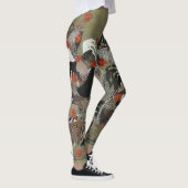 Mooie zwarte, witte en meerkleurige rooosters leggings (Rechts)