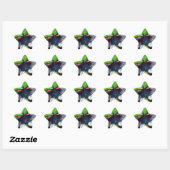 Mooie zwarte, witte en rode vlinder ster sticker (Vel)