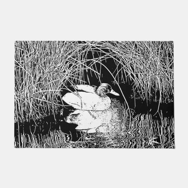 Mooie zwarte witte, hoge contrastverhouding Mallar Deurmat (Voorkant)