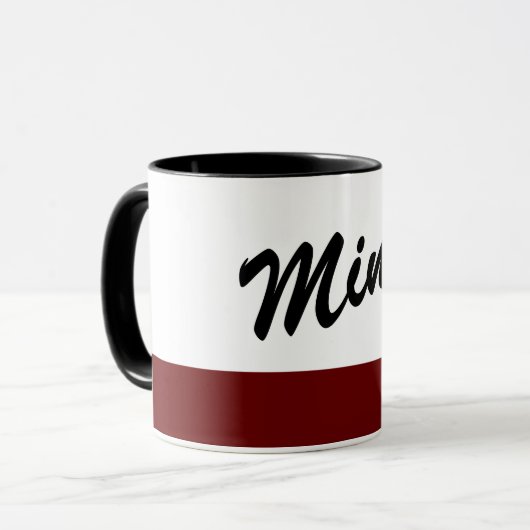 Mooie zwarte witte rode Mok (Voorkant links)