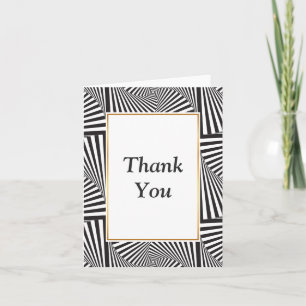 Mooie Zwarte witte spiraalvormige optische illusie Bedankkaart