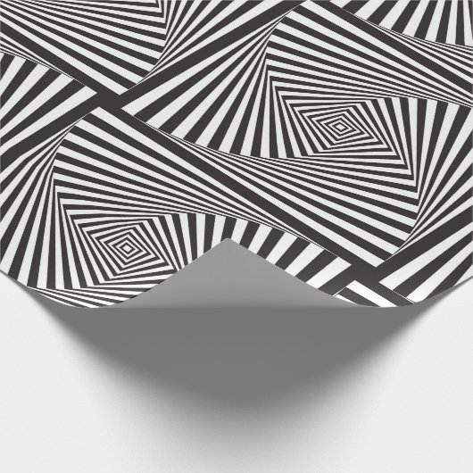 Mooie zwarte witte spirituele optische illusie cadeaupapier (Hoek)