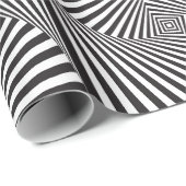 Mooie zwarte witte spirituele optische illusie cadeaupapier (Rol Hoek)