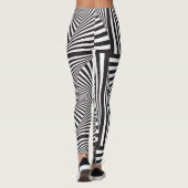 Mooie zwarte witte spirituele optische illusie leggings (Achterkant)