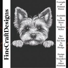 Mooie Zwarte & Witte Yorkshire Terrier T5 Découpag Tissuepapier