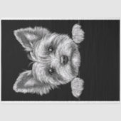 Mooie Zwarte & Witte Yorkshire Terrier T5 Découpag Tissuepapier (Voorkant)