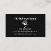 Mooie zwarte zilveren boom van het visitekaartje v (Achterkant)