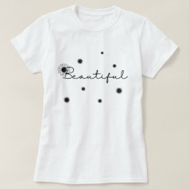 Mooie Zwarte Zonnebloem Bloemen Bloemen T-shirt