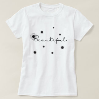 Mooie Zwarte Zonnebloem Bloemen Bloemen T-shirt