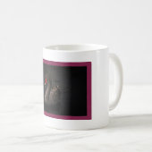 Mooie zwarte zwaan met een helder rood dok koffiemok (Voorkant rechts)