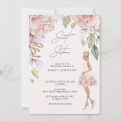 Mooie zweet zestien roze roze roze rozenbloem kaart (Voorkant)