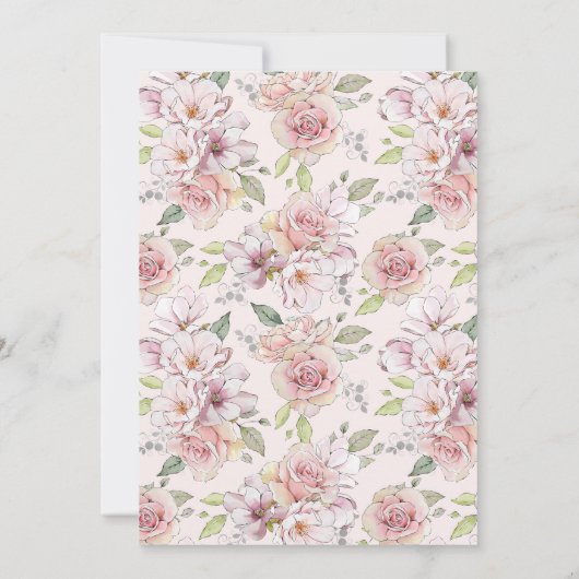 Mooie zweet zestien roze roze roze rozenbloem kaart (Achterkant)