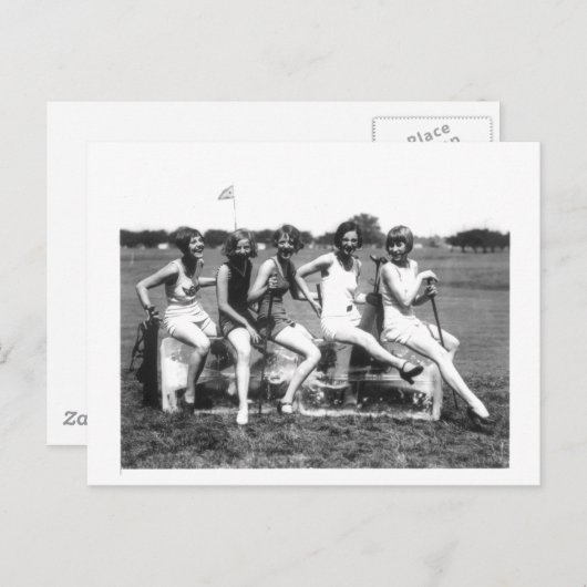 Mooie zwemschoonheden op ijs briefkaart (Voorkant / Achterkant)