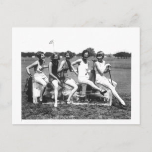 Mooie zwemschoonheden op ijs briefkaart