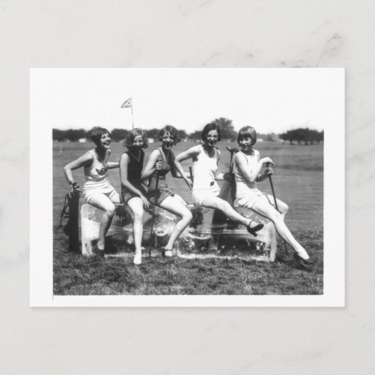 Mooie zwemschoonheden op ijs briefkaart (Voorkant)