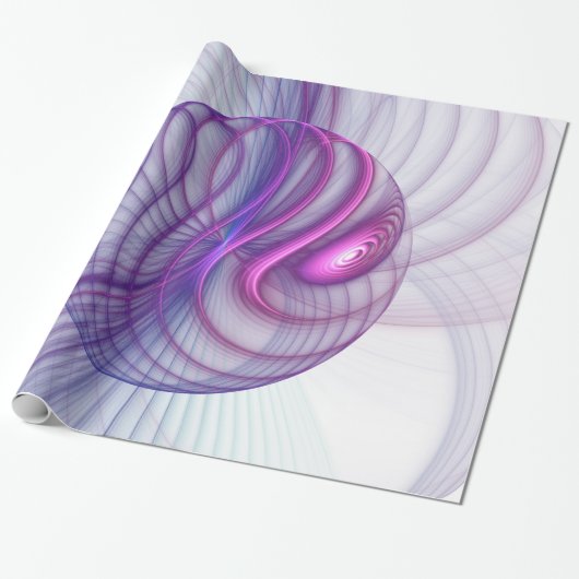 Mooie zwendelroze Abstracte fractale kunst Cadeaupapier (Uitgerold)
