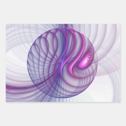 Mooie zwendelroze Abstracte fractale kunst Inpakpapier Vel (Voorkant)