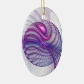 Mooie zwendelroze Abstracte fractale kunst Keramisch Ornament (Rechts)