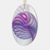 Mooie zwendelroze Abstracte fractale kunst Keramisch Ornament (Links)