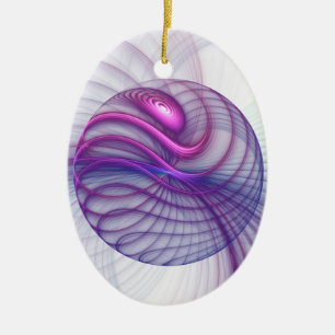 Mooie zwendelroze Abstracte fractale kunst Keramisch Ornament