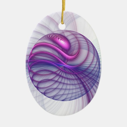 Mooie zwendelroze Abstracte fractale kunst Keramisch Ornament (Voorkant)