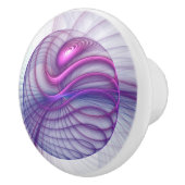 Mooie zwendelroze Abstracte fractale kunst Keramische Knop (Rechts)