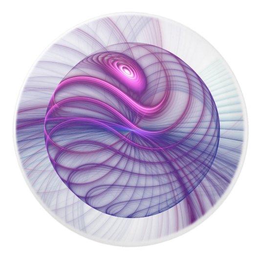 Mooie zwendelroze Abstracte fractale kunst Keramische Knop (Voorkant)