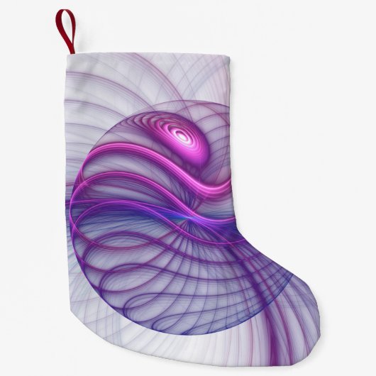 Mooie zwendelroze Abstracte fractale kunst Kleine Kerstsok (Voorkant)