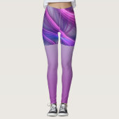 Mooie zwendelroze Abstracte fractale kunst Leggings (Voorkant)