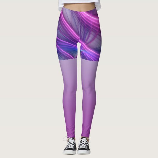 Mooie zwendelroze Abstracte fractale kunst Leggings (Voorkant)