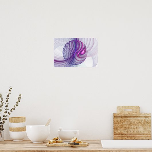 Mooie zwendelroze Abstracte fractale kunst Poster (Keuken)