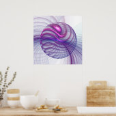 Mooie zwendelroze Abstracte fractale kunst Poster (Keuken)