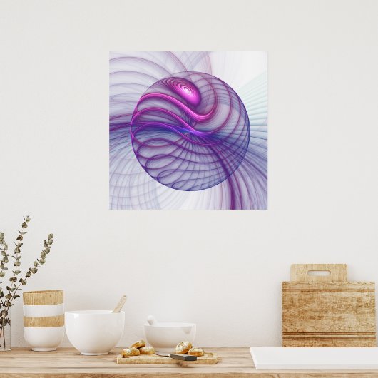 Mooie zwendelroze Abstracte fractale kunst Poster (Keuken)