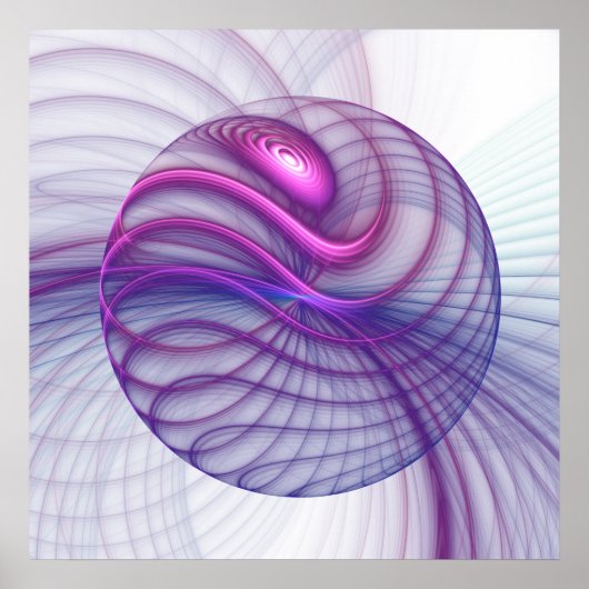 Mooie zwendelroze Abstracte fractale kunst Poster (Voorkant)