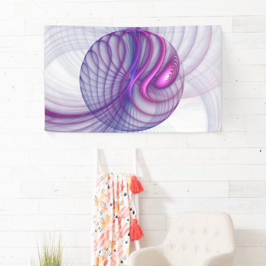 Mooie zwendelroze Abstracte fractale kunst Spandoek (Insitu)