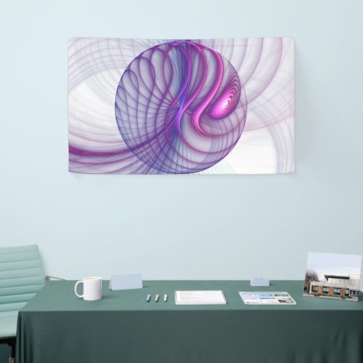 Mooie zwendelroze Abstracte fractale kunst Spandoek (Beurs)