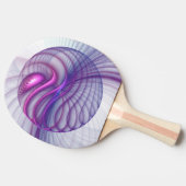 Mooie zwendelroze Abstracte fractale kunst Tafeltennisbatje (Zijkant)