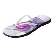 Mooie zwendelroze Abstracte fractale kunst Teenslippers (Schuin)