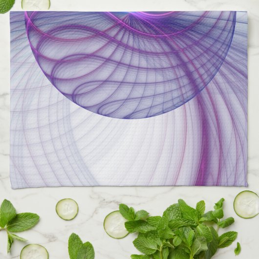 Mooie zwendelroze Abstracte fractale kunst Theedoek (Gevouwen)