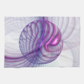 Mooie zwendelroze Abstracte fractale kunst Theedoek (Horizontaal)