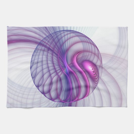 Mooie zwendelroze Abstracte fractale kunst Theedoek (Horizontaal)